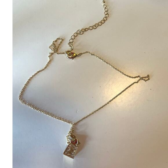 Vintage Lock & Key Gold Tone Necklace 16” - Picture 1 of 12